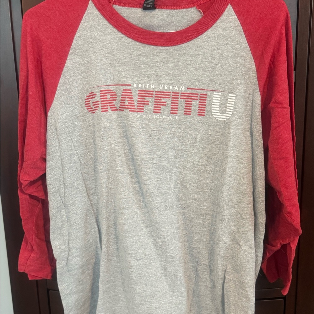 Keith Urban Graffiti U Raglan Tee - Red & Gray